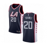 Youth Los Angeles Clippers #20 Landry Shamet Swingman Navy Blue Basketball Jersey - City Edition