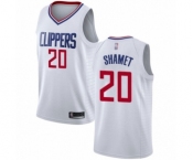 Youth Los Angeles Clippers #20 Landry Shamet Swingman White Basketball Jersey - Association Edition