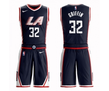 Youth Los Angeles Clippers #32 Blake Griffin Swingman Navy Blue Basketball Suit Jersey - City Edition