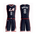 Youth Los Angeles Clippers #8 Moe Harkless Swingman Navy Blue Basketball Suit Jersey - City Edition