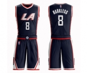 Youth Los Angeles Clippers #8 Moe Harkless Swingman Navy Blue Basketball Suit Jersey - City Edition