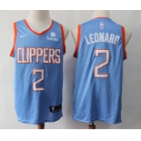 Youth Nike Los Angeles Clippers #2 Kawhi Leonard Swingman Blue NBA Jersey - City Edition