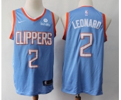 Youth Nike Los Angeles Clippers #2 Kawhi Leonard Swingman Blue NBA Jersey - City Edition