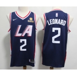 Youth Nike Los Angeles Clippers #2 Kawhi Leonard Swingman Navy Blue NBA Jersey - City Editio