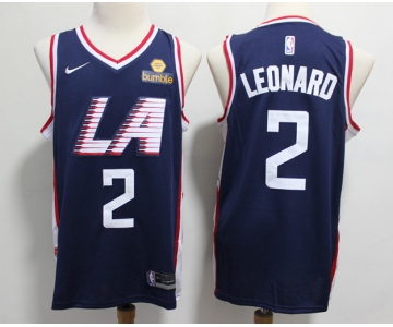 Youth Nike Los Angeles Clippers #2 Kawhi Leonard Swingman Navy Blue NBA Jersey - City Editio