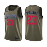 Youth Nike Los Angeles Clippers #23 Louis Williams Swingman Green Salute to Service NBA Jersey