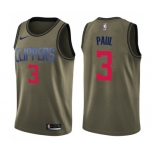 Youth Nike Los Angeles Clippers #3 Chris Paul Swingman Green Salute to Service NBA Jersey