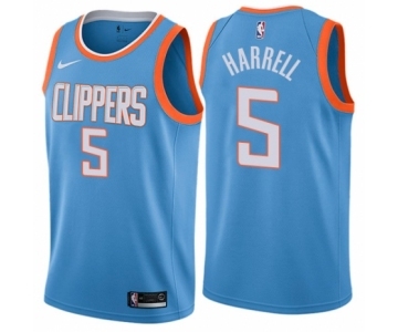 Youth Nike Los Angeles Clippers #5 Montrezl Harrell Swingman Blue NBA Jersey - City Edition