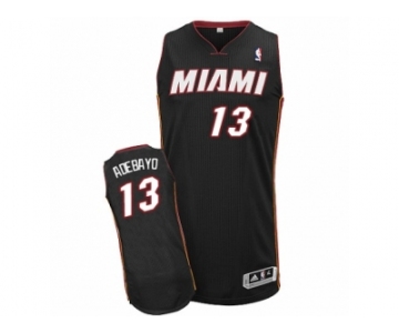 Men Adidas Miami Heat #13 Edrice Adebayo Authentic Black Road NBA Jersey