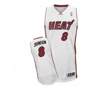 Men Adidas Miami Heat #8 Tyler Johnson Authentic White Home NBA Jersey