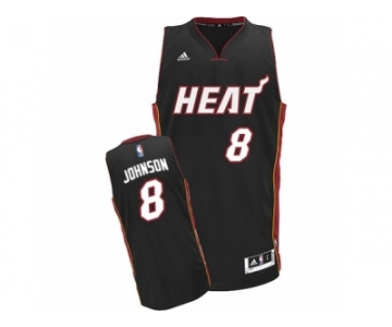 Men Adidas Miami Heat #8 Tyler Johnson Swingman Black Road NBA Jersey