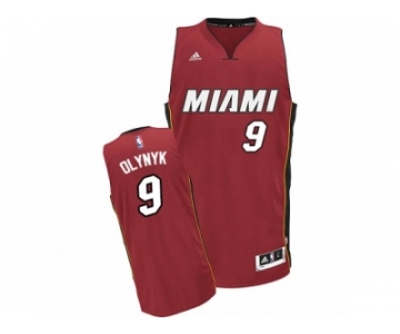 Men Adidas Miami Heat #9 Kelly Olynyk Swingman Red Alternate NBA Jersey