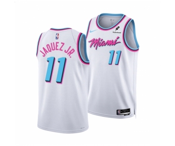 Men Miami Heat #11 Jaime Jaquez Jr White 2024-25 City Edition Stitched Basketball Jersey