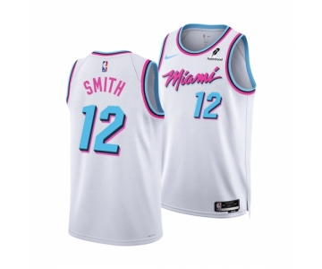 Men Miami Heat #12 Dru Smith White 2024-25 City Edition Stitched Basketball Jersey