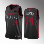 Men Miami Heat #14 Tyler Herro Black 2023-24 City Eddition Stitched Basketball Jersey