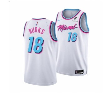 Men Miami Heat #18 Alec Burks White 2024-25 City Edition Stitched Basketball Jersey