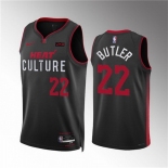 Men Miami Heat #22 Jimmy Butler Black 2023-24 City Edition Stitched Basketball Jersey