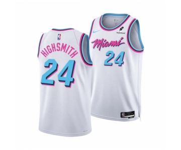 Men Miami Heat #24 Haywood Highsmith White 2024-25 City Edition Stitched Basketball Jersey