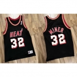 Men Miami Heat #32 Harold Miner Black Champions Stitched Basketball Throwback Jersey