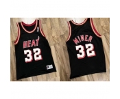 Men Miami Heat #32 Harold Miner Black Champions Stitched Basketball Throwback Jersey