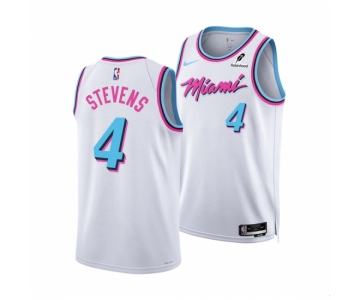 Men Miami Heat #4 Isaiah Stevens White 2024-25 City Edition Stitched Basketball Jersey