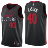 Men Miami Heat #40 Udonis Haslem Black 2023-24 City Edition Stitched Basketball Jersey