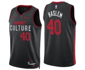 Men Miami Heat #40 Udonis Haslem Black 2023-24 City Edition Stitched Basketball Jersey