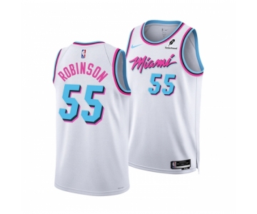 Men Miami Heat #55 Duncan Robinson White 2024-25 City Edition Stitched Basketball Jersey