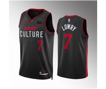 Men Miami Heat #7 Kyle Lowry Red Black 2023-24 City Edition Stitched Basketball Jersey