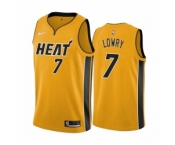 Men Miami Heat #7 Kyle Lowry Yellow NBA Swingman 2020 21 Earned Edition Jersey