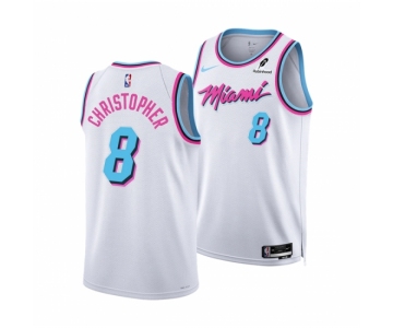 Men Miami Heat #8 Josh Christopher White 2024-25 City Edition Stitched Basketball Jersey