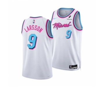 Men Miami Heat #9 Pelle Larsson White 2024-25 City Edition Stitched Basketball Jersey