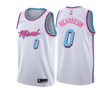 Men Nike Miami Heat #0 Josh Richardson Authentic White NBA Jersey - City Edition