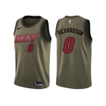 Men Nike Miami Heat #0 Josh Richardson Green Salute to Service NBA Swingman Jersey