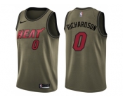 Men Nike Miami Heat #0 Josh Richardson Green Salute to Service NBA Swingman Jersey