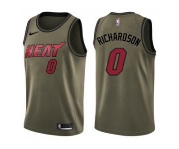 Men Nike Miami Heat #0 Josh Richardson Green Salute to Service NBA Swingman Jersey