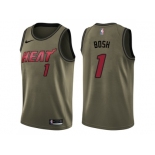 Men Nike Miami Heat #1 Chris Bosh Green Salute to Service NBA Swingman Jersey