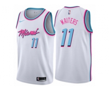 Men Nike Miami Heat #11 Dion Waiters Authentic White NBA Jersey - City Edition