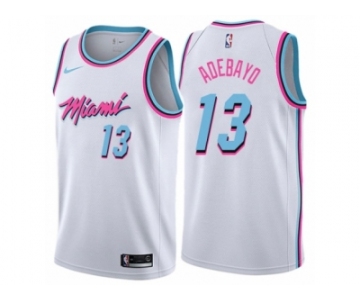 Men Nike Miami Heat #13 Edrice Adebayo Authentic White NBA Jersey - City Edition