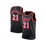 Men Nike Miami Heat #21 Hassan Whiteside Black NBA Swingman Hardwood Classics Jersey