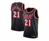 Men Nike Miami Heat #21 Hassan Whiteside Black NBA Swingman Hardwood Classics Jersey