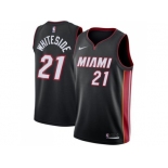 Men Nike Miami Heat #21 Hassan Whiteside Black Stitched NBA Swingman Jersey