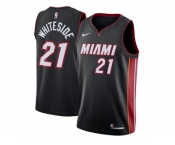 Men Nike Miami Heat #21 Hassan Whiteside Black Stitched NBA Swingman Jersey