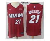 Men Nike Miami Heat #21 Hassan Whiteside Red NBA Authentic Statement Edition Jersey