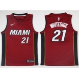 Men Nike Miami Heat #21 Hassan Whiteside Red NBA Swingman Statement Edition Jersey