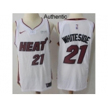 Men Nike Miami Heat #21 Hassan Whiteside White NBA Authentic Association Edition Jersey