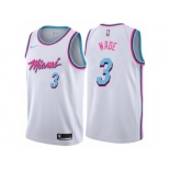 Men Nike Miami Heat #3 Dwyane Wade Authentic White NBA Jersey - City Edition