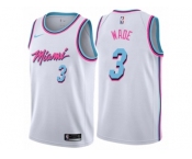 Men Nike Miami Heat #3 Dwyane Wade Authentic White NBA Jersey - City Edition