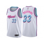 Men Nike Miami Heat #33 Alonzo Mourning Authentic White NBA Jersey - City Edition