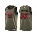 Men Nike Miami Heat #33 Alonzo Mourning Green Salute to Service NBA Swingman Jersey